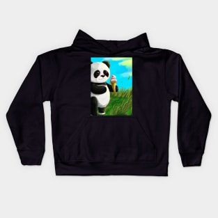 Panda with Ice Cream Kids Hoodie